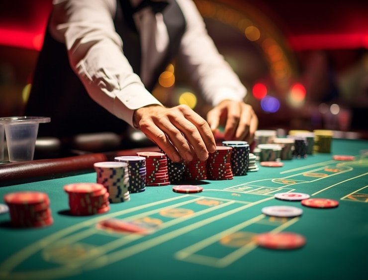 Ilustrasi pengguna menikmati permainan sports dan casino melalui ponsel di lingkungan nyaman